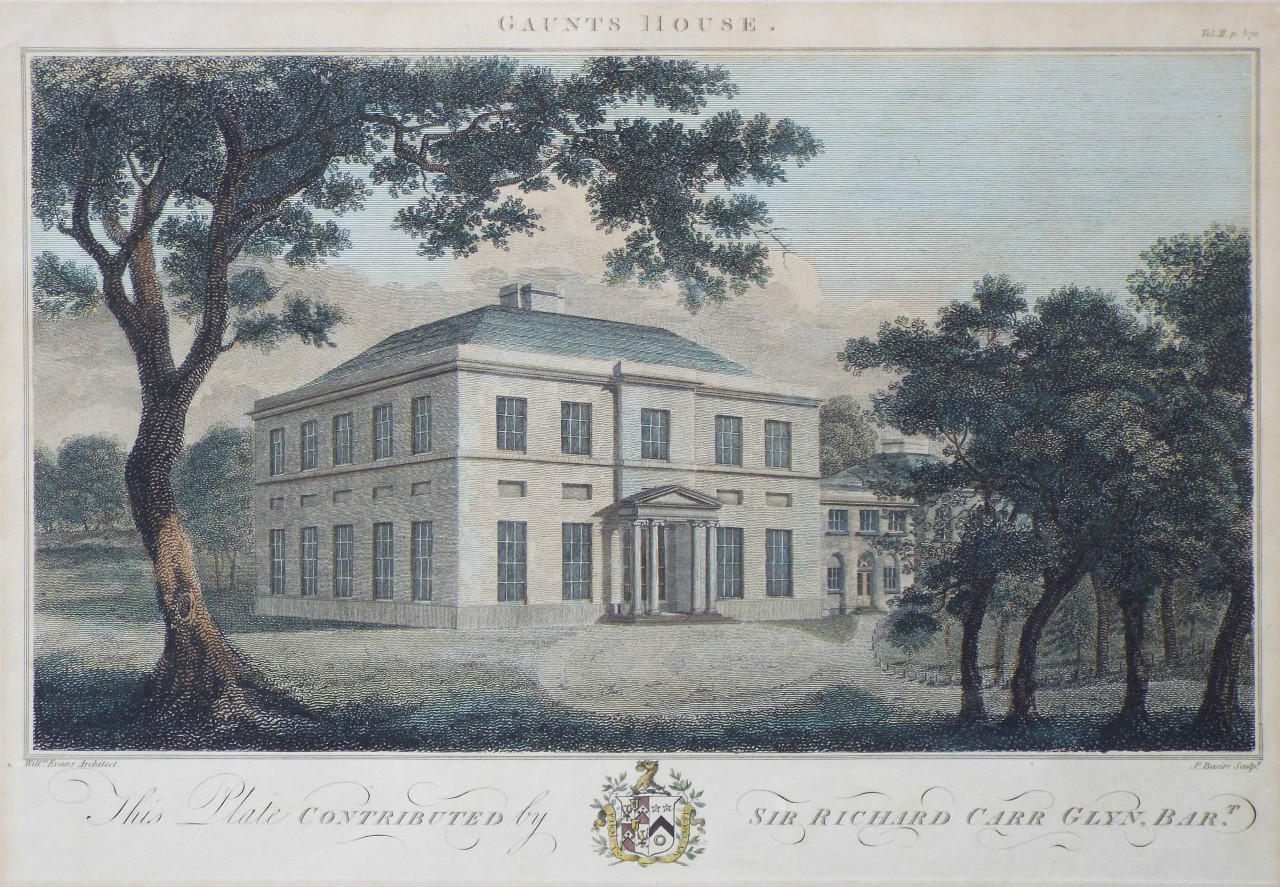 Lithograph - Gaunts House. - Basire